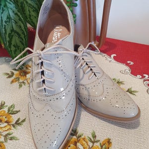 Patent Leather Brogues in Latte AU4.5 EU35 Wittner