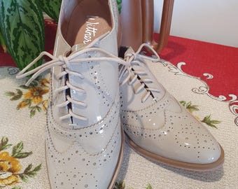 Patent Leather Brogues in Latte AU4.5 EU35 Wittner