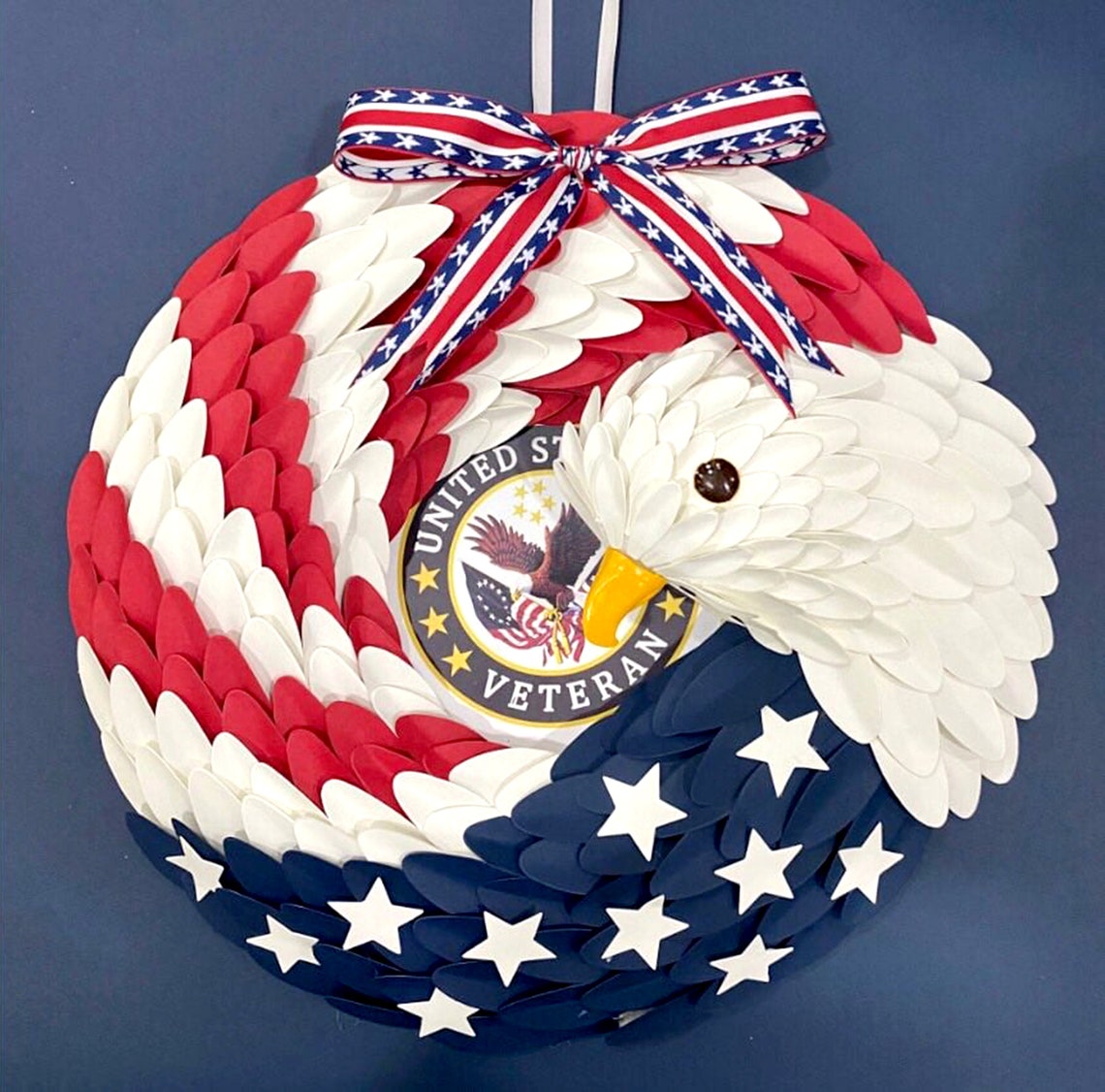 American Eagle Wreath for Front Door Patriotic Wreath Etsy