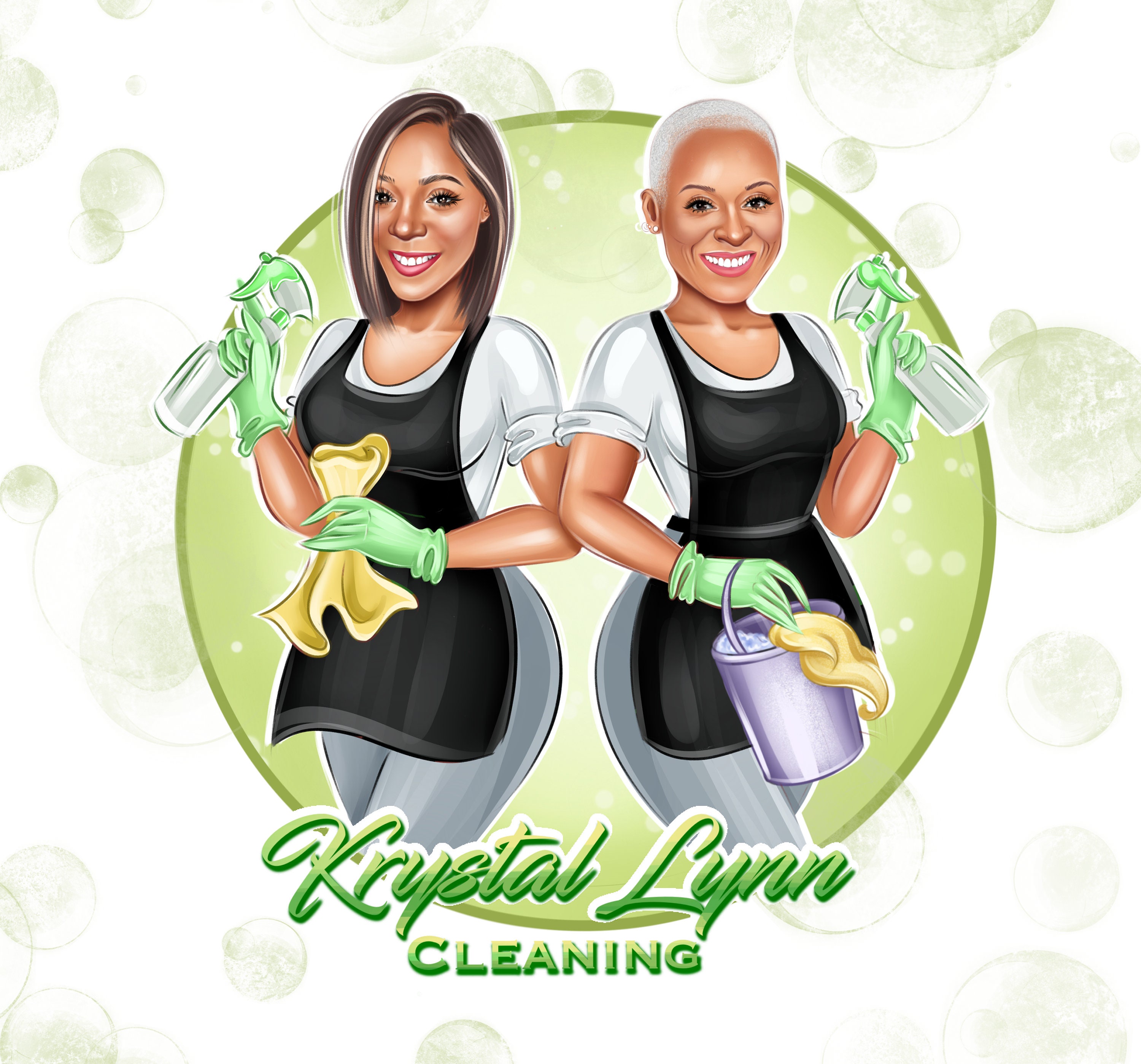 Cleaning Service Logo Design Housekeeper logo Cleaning Lady Etsy