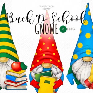 De volta à escola gnomo PNG clipart. Clipart de aquarela de gnomo de professor