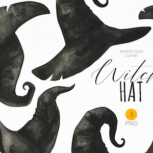 Witch Hat PNG clipart. Wizard hat watercolor clipart