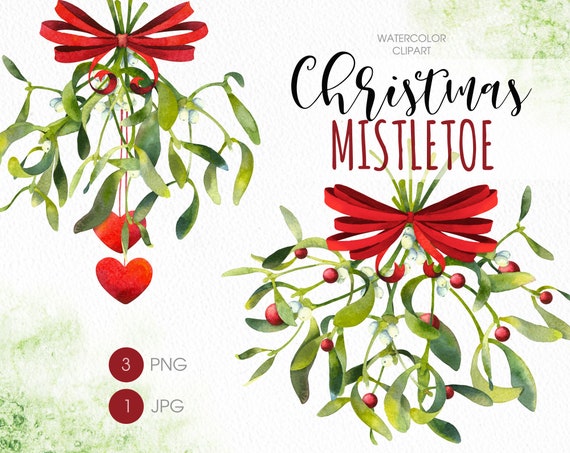 『絵画』 題名~mistletoe~ Mistletoe PNG Clipart. Christmas Mistletoe Watercolor