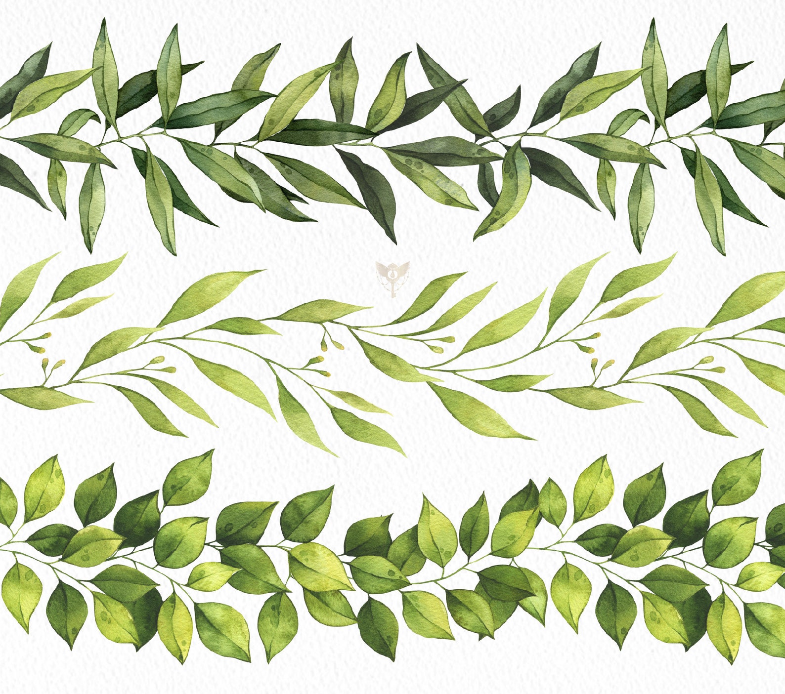 Greenery Border PNG Clipart. Greenery Garland Clipart. - Etsy