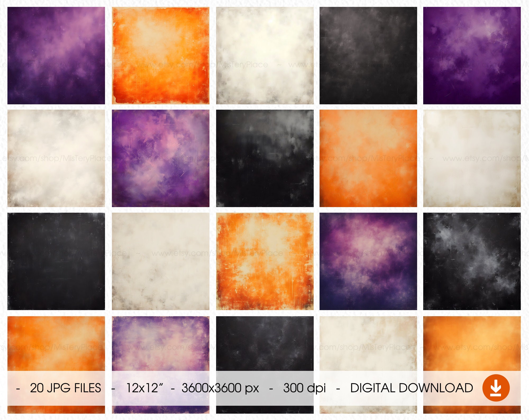 Vintage Halloween Digital Paper, Abstract Grunge Scrapbook Paper ...