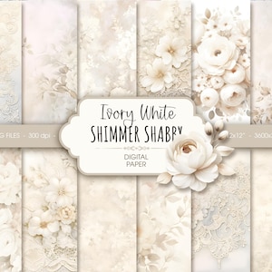 Ivory floral watercolor digital paper, abstract pastel beige shabby chic wedding  scrapbook paper, printable boho ephemera