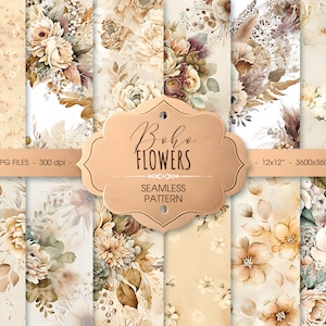 Padrão sem emenda floral Boho. Papel digital para impressão de buquê boho, download digital