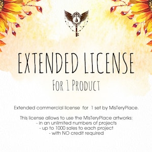 Commercial License NO Credit required / Single product. Allows to Create Unlimited Projects. Up to 1000 Sales