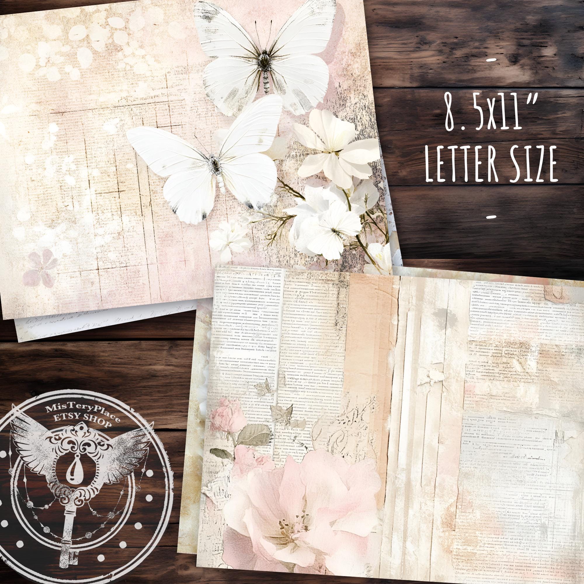 Pink Shabby Chic Junk Journal Page: Printable Vintage Floral Wedding ...