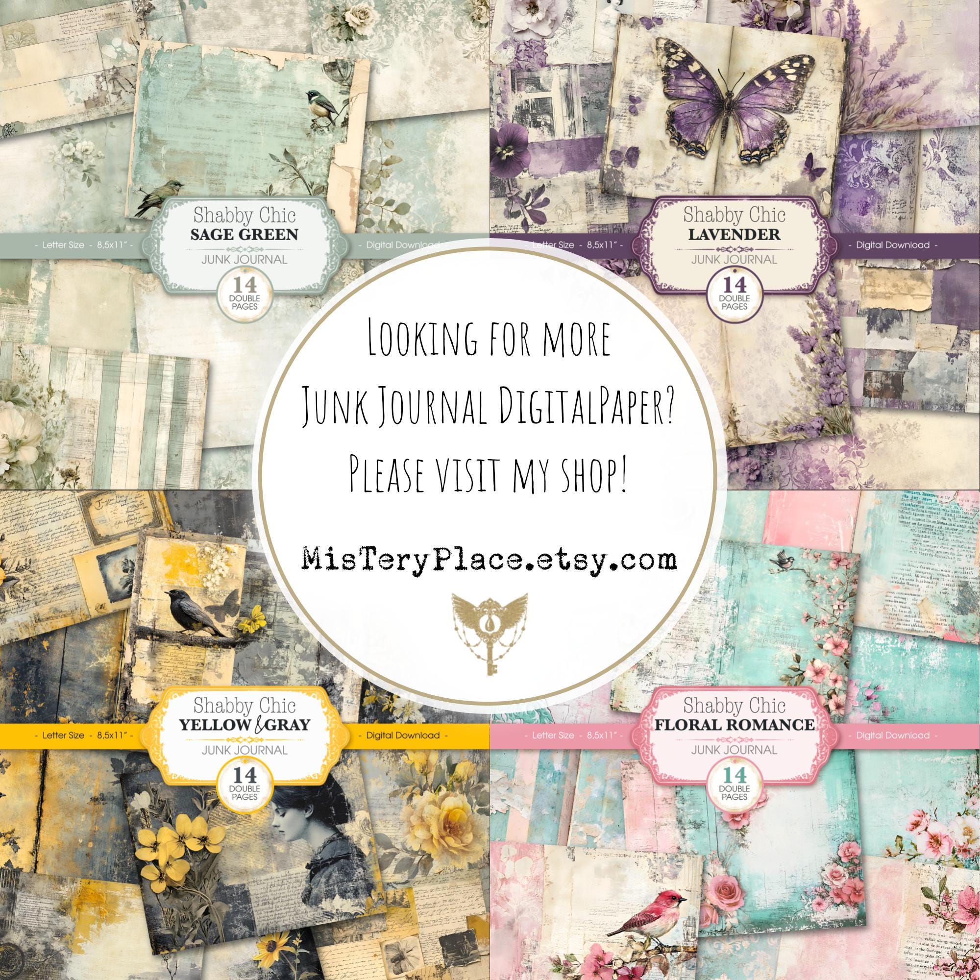 Pink Shabby Chic Junk Journal Page: Printable Vintage Floral Wedding ...