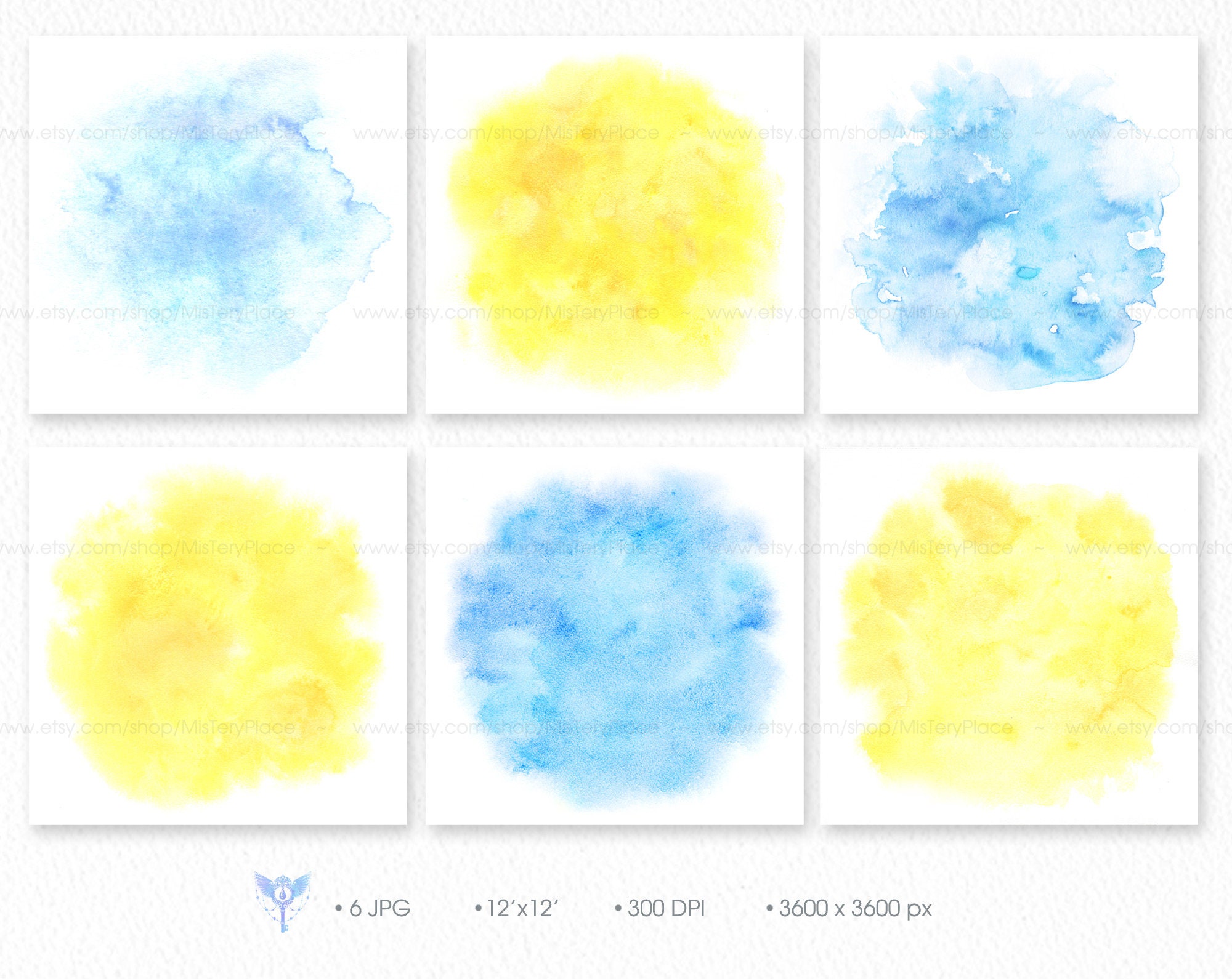 Blue and Yellow Watercolor Digital Paper. Ukraine Flag Colors Abstract ...