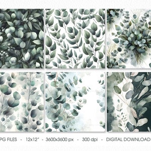 Eucalyptus Seamless Pattern. Printable Sage Green Greenery Digital ...