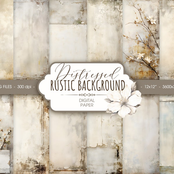 Rustic digital paper, grunge distressed background, rustic wedding printable scrapbook paper, digital download