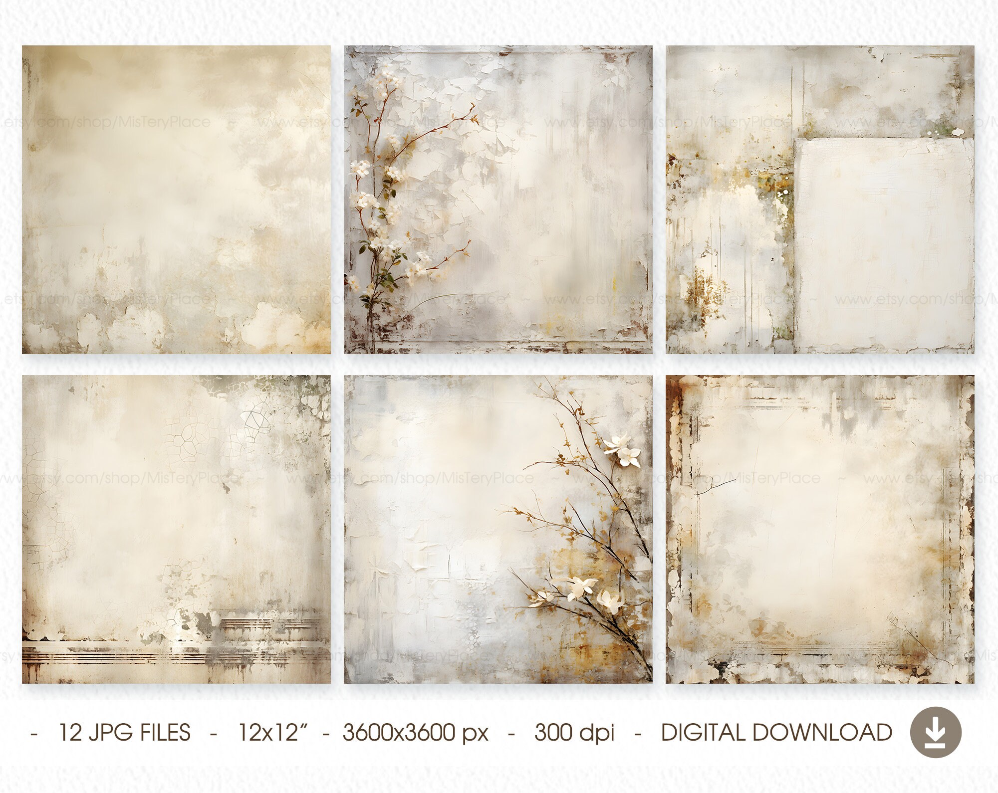 Rustic Background Scrapbook Rustic Digital Paper, Grunge Distressed Background, Rustic Wedding ...