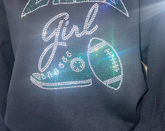 Eagles Girl Rhinestone Sweatshirt: Bling Football & Sneaker