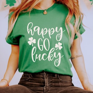 Happy Go Lucky Shamrock SVG: St. Patrick's Day Shirt Design (Digital Download