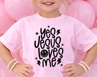 Yes Jesus Loves Me Svg + Png, Kids Christian Shirt Design, Digital Download