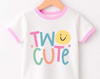 Two Cute PNG, 2nd Birthday Shirt Design, Digital Download