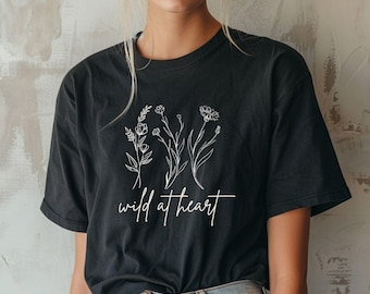 Wild at Heart Svg + Png, Boho Wildflowers Design, Digital Download
