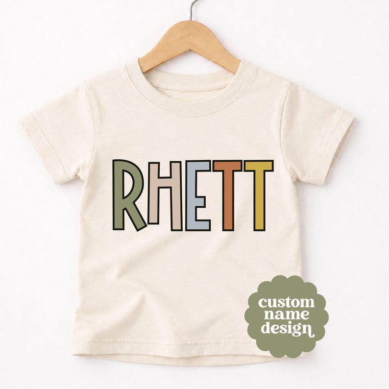 Rhett Lettering Custom Boys Name PNG, Personalized Kids Shirt Design, Digital Download ...