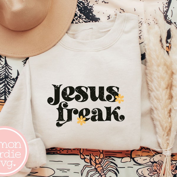 Jesus Freak Svg + Png, Jesus, Christian, Faith, Retro, Trendy, Christian Shirt, POD Designs, Quote Designs, Png for Shirts, Cricut Svg