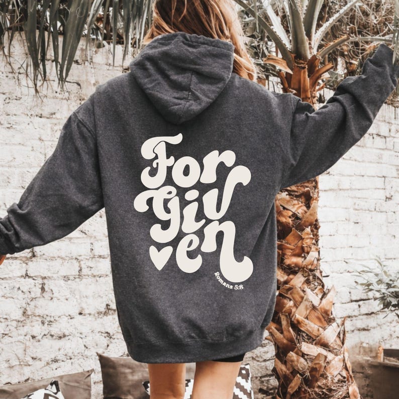 Forgiven Svg + Png, Retro Christian Shirt Design, Digital Download image 1