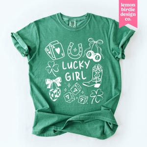 Lucky Girl Collage PNG, St. Patrick's Day Shirt Design, Digital Download