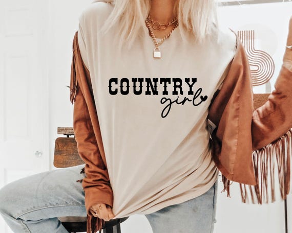Country Girl SVG PNG: Farm Cowgirl Shirt Design (Digital File)