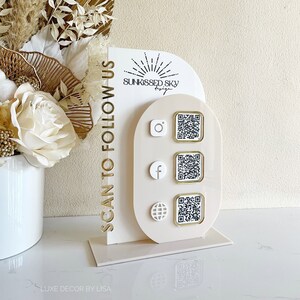 Modern QR Code Social Instagram Facebook Sign Freestanding Acrylic ...