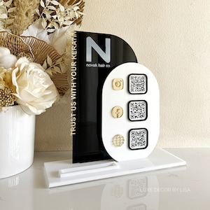 Modernes 3 QR Schild Style 2 + Kartenhalter