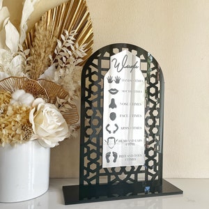 Acrylic Wudu Islamic Wall Chart or Freestanding