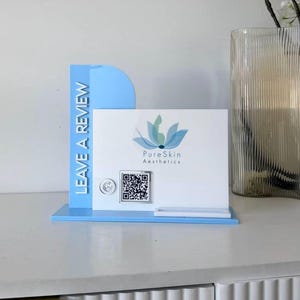 Rechteck Lassen Sie eine Bewertung, Logo + Kartenhalter