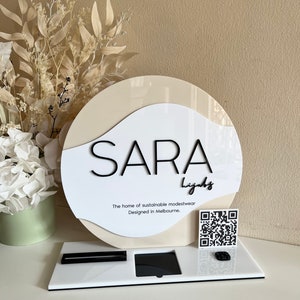 3 in 1 Logo Social Sign/ Karten + Quadrat + QR mit zusätzlicher Wirbelform