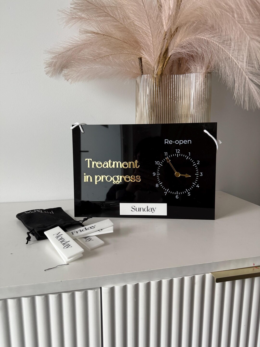 Treatment in Progress - Changeable Clock + Days Sign - Etsy