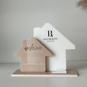 Realty Open House Business Willkommensschild + Logo und Kartenhalter