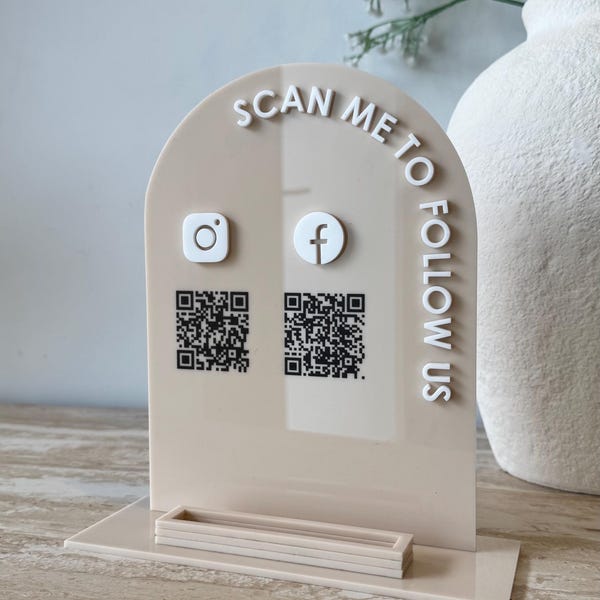 Arch Acrylic Social and Card Holder Sign