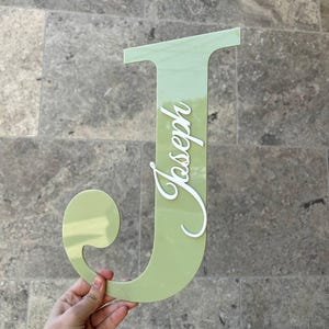 Acrylic Initial With Cursive Name - Wall Hanging