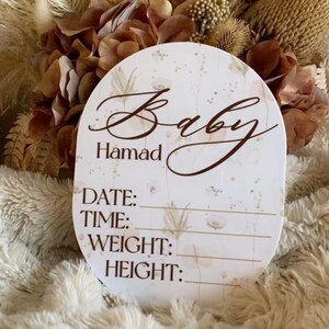 Birth Announcement Floral Oval Sign