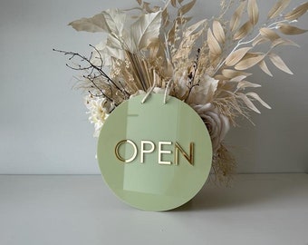 Circle Open/Closed Sign - Double Sided