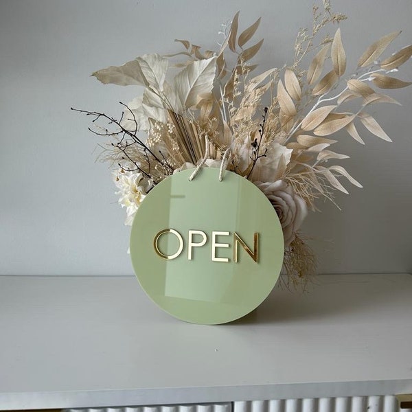 Circle Open/Closed Sign - Double Sided