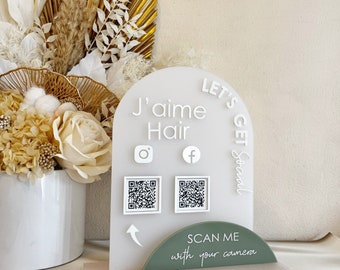 The Arched Acrylic Modern QR Code Social Instagram Facebook