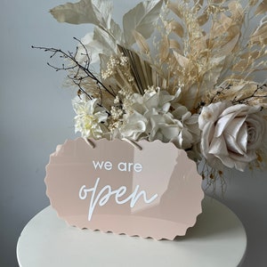 Wavy Oval Open/Closed Sign - Double Sided 2