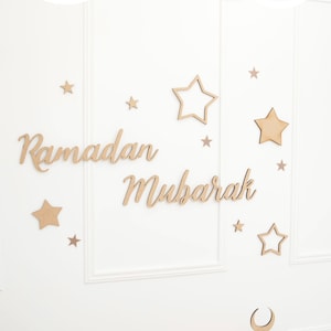 3 Worded Set for Eid, Ramadan + Mubarak Wall + Stars
