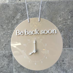Be Back Soon - Changeable Clock Sign - Etsy
