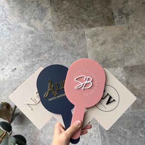 Handheld Custom Name/logo Mirrors - Various Shapes 3D Logos - Etsy
