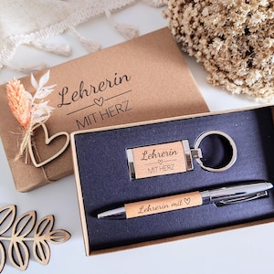 Geschenkset Lehrerin, Lehrerin Geschenk, Lehrerin mit Herz, Lehrerin Stift, Lehrerin Abschiedsgeschenk, Dankeschön Lehrerin