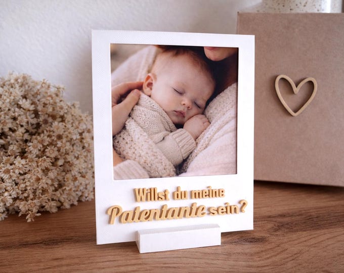 Featured listing image: Asking a godmother or godfather – gift box with picture frame for a godparent request – a special gift idea