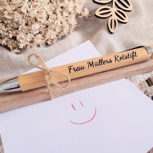 Lehrerin Geschenk Rotstift, Lehrer Geschenk Kugelschreiber, Geschenkset Lehrerin, Lehrerin mit Herz, Lehrerin Abschiedsgeschenk