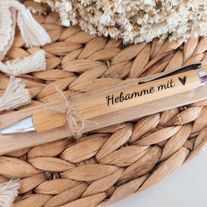 Dankeschön für Hebamme, Geschenk Hebamme, Hebamme mit Herz, Kugelschreiber Hebamme