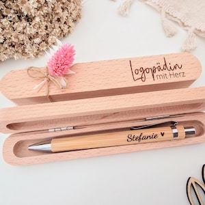 Logopädin Geschenk, Dankeschön für Logopädin, Logopädin mit Herz, Kugelschreiber Logopädin